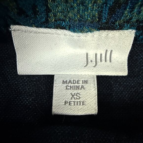 J. Jill XS Petite Floral Jacquard Pencil Skirt Teal Blue Green Tapestry Style - Picture 3 of 6